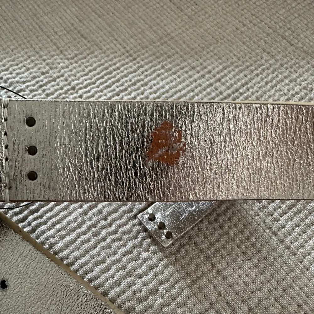 We The Free Taupe Leather Belt with Silver Buckle